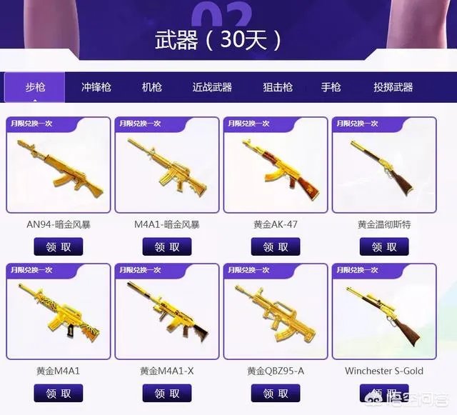 CF黄金武器大全，你用过哪几个？