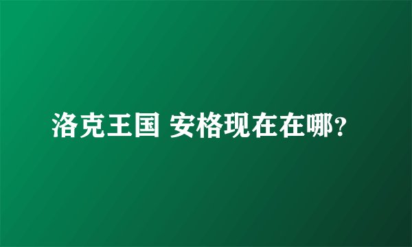 洛克王国 安格现在在哪？