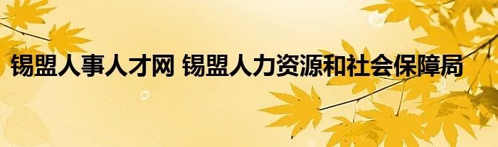 锡盟人事人才网 锡盟人力资源和社会保障局