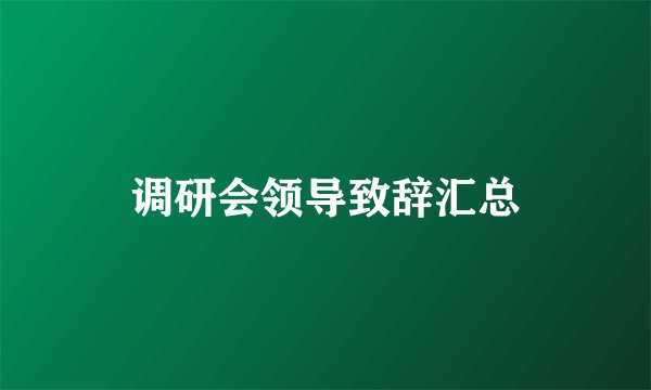 调研会领导致辞汇总