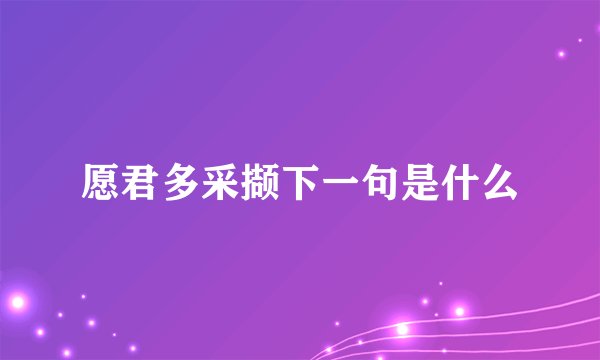 愿君多采撷下一句是什么