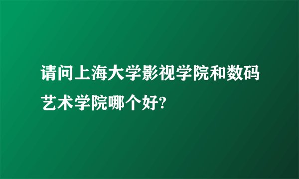 请问上海大学影视学院和数码艺术学院哪个好?