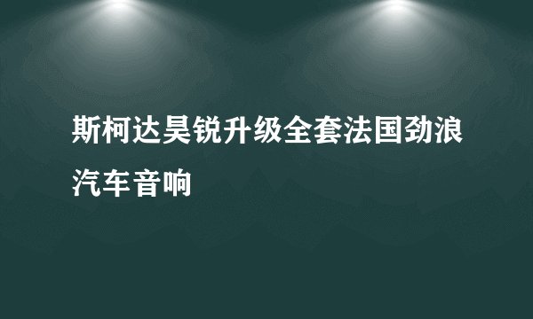 斯柯达昊锐升级全套法国劲浪汽车音响