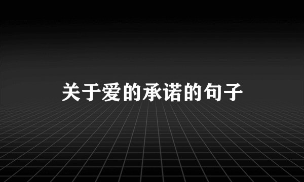 关于爱的承诺的句子