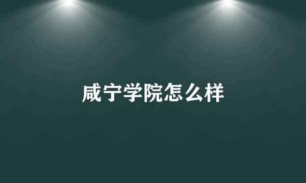 咸宁学院怎么样