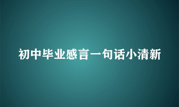 初中毕业感言一句话小清新