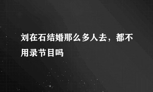 刘在石结婚那么多人去，都不用录节目吗