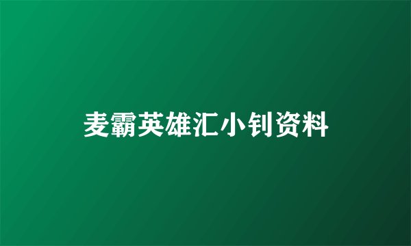 麦霸英雄汇小钊资料