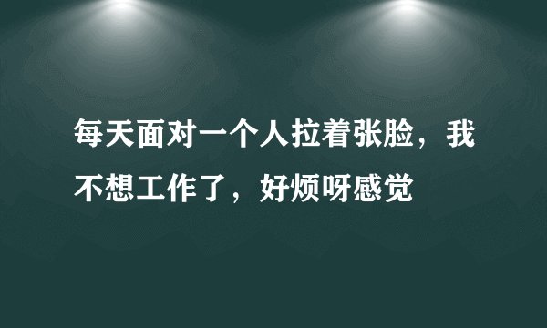 每天面对一个人拉着张脸，我不想工作了，好烦呀感觉