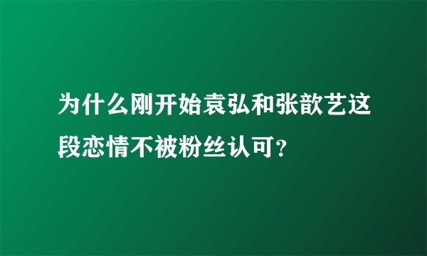 为什么刚开始袁弘和张歆艺这段恋情不被粉丝认可？