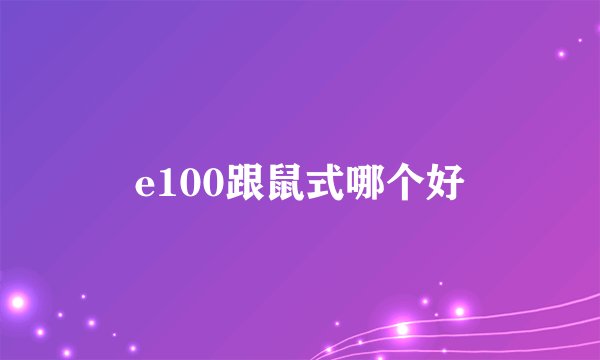 e100跟鼠式哪个好