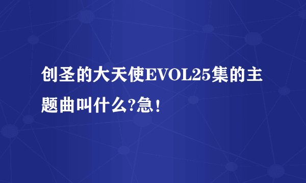 创圣的大天使EVOL25集的主题曲叫什么?急！