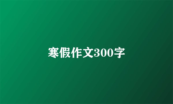 寒假作文300字