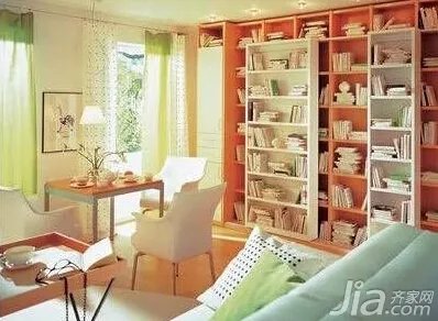 小户型客厅兼书房装修效果图