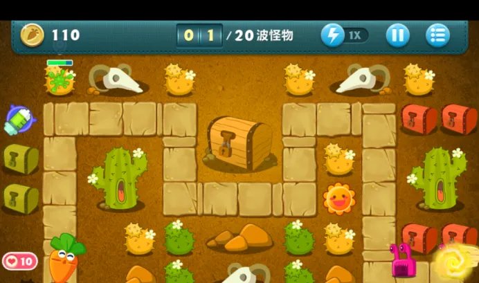 保卫萝卜 沙漠6关 金萝卜攻略