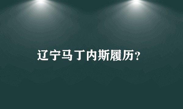 辽宁马丁内斯履历？