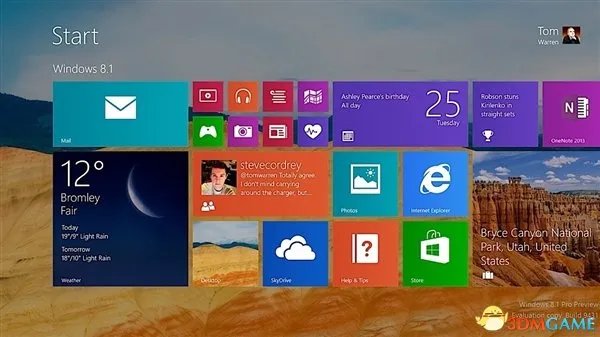 Windows 8.1预览版多图抢先围观 开始按钮回归