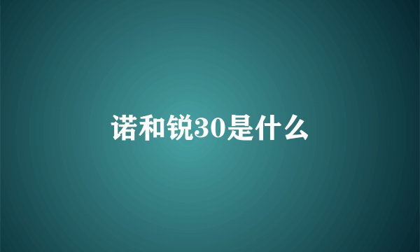 诺和锐30是什么