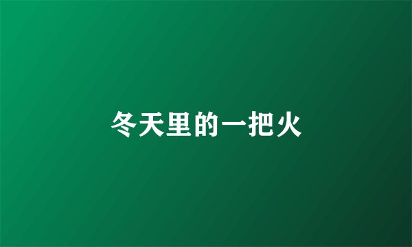 冬天里的一把火