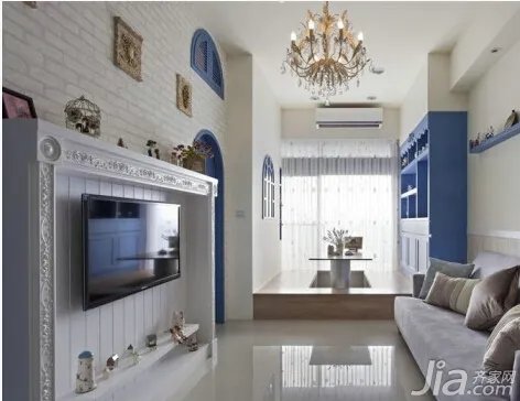 小户型客厅兼书房装修效果图