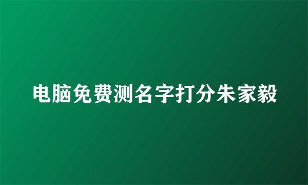 电脑免费测名字打分朱家毅