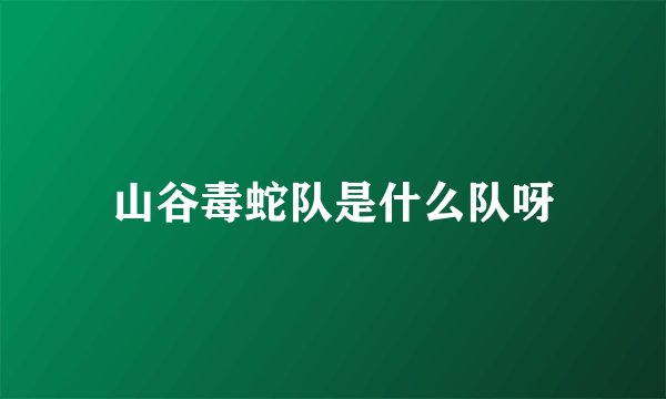 山谷毒蛇队是什么队呀
