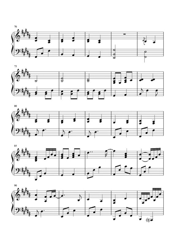 求莫文蔚的那首《外面的世界》钢琴曲谱...