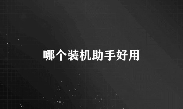 哪个装机助手好用