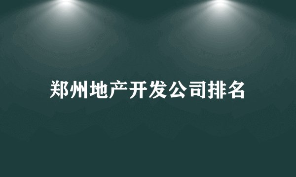 郑州地产开发公司排名